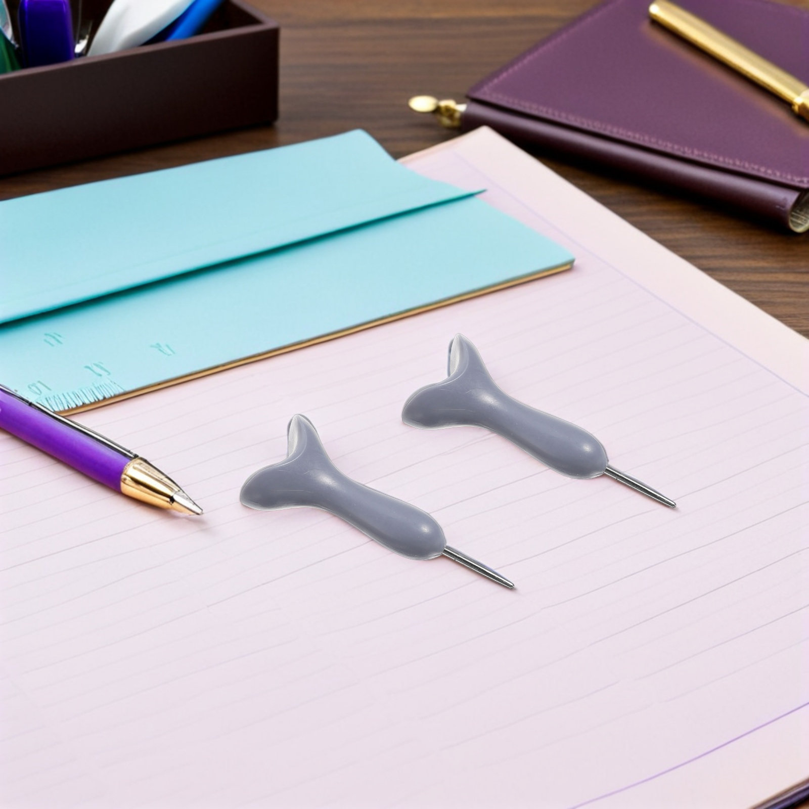 2Pcs Braille Writing Pen Grey  - Writing Tools review and price