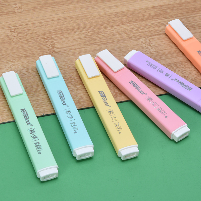6 Pcs/set Flat Shape Pale Colo - Pastel Highlighter Set Double Ended review and price